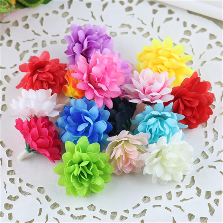 Factory Direct Sales Simulated Thousand-Layer Flower African Chrysanthemum Silk Flower Small Chrysanthemum Flower Hairpin Garland Headband Material