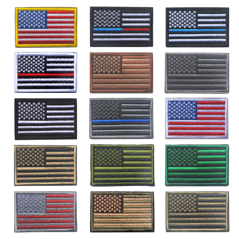 Spot Outdoor Bag with Seal American Velcro Seal Star Strip Flag Embroidered Cloth Stickers Morale Sealusa Flag Patch