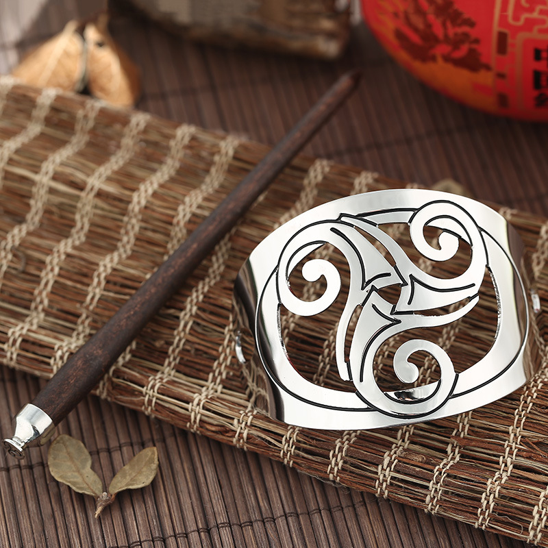 Производитель оптовая продажа ретро этническая заколка для волос заколка для девочек металлическая простая древняя костюмная заколка для волос корона династии Хань