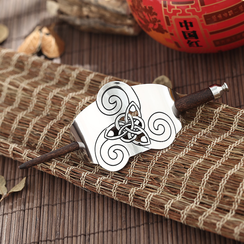 Manufacturer Wholesale Retro Ethnic Hairpin Girls Hairpin Hair Buckle Simple Metal Ancient Costume Han Dynasty Headdress Hair Crown