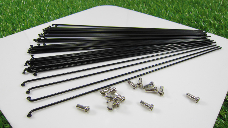 Shunli S Label Black Stainless Steel Bicycle Bar Road Bike No. 14 2mm Spoke Copper Cap 170-300mm