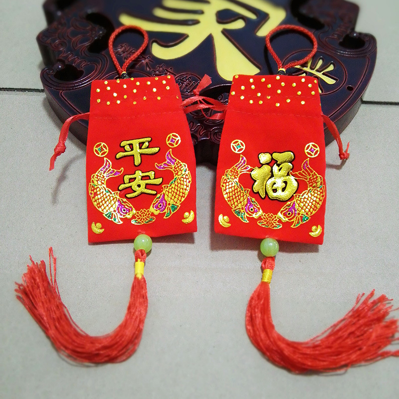 Красный фланелевый мешочек с золотым тиснением, знак зодиака Рыбы, вытягиваемый, для вина Совиньон Блан, пустой мешок