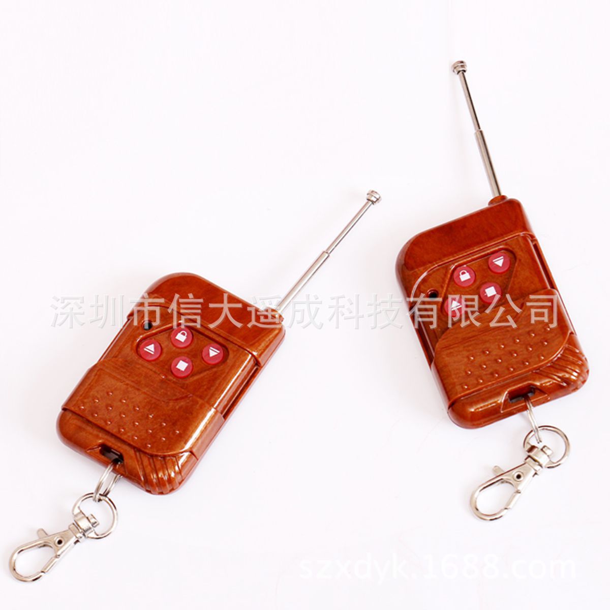 Factory wholesale peach wood push cover wireless remote control 1527 learning code 1234 key 315M433M computer code