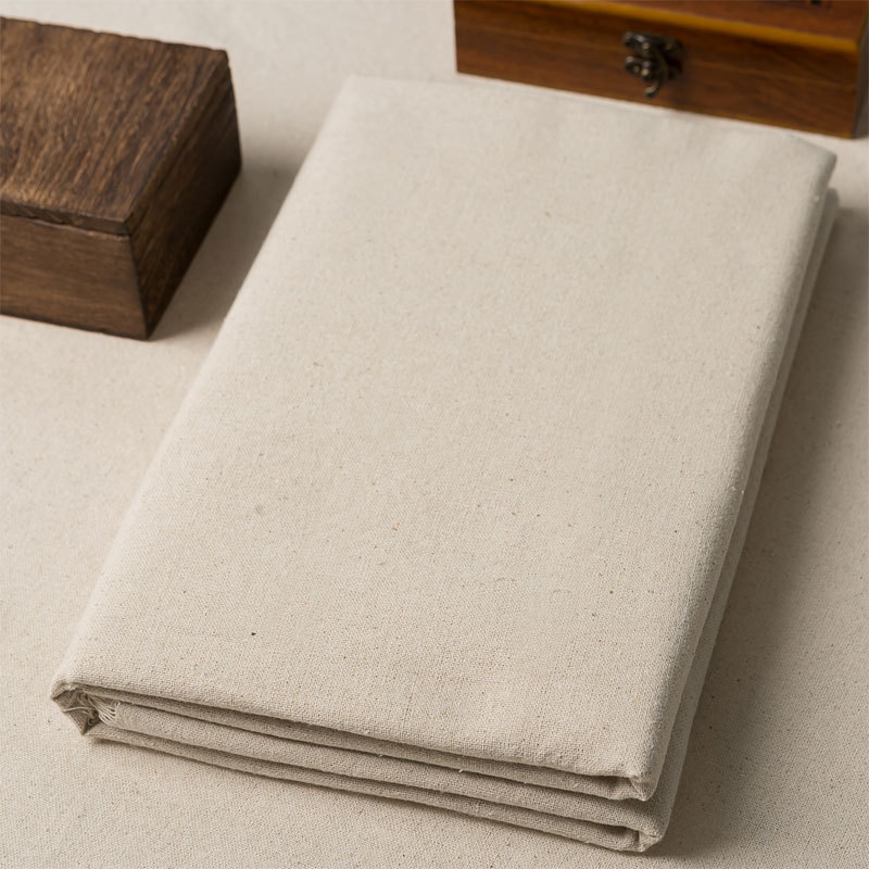Thickened Factory Direct Sales Cotton Linen Fabric Linen Cloth White Embryo Plain Pure Color Decoration Soft Bag Fabric Wholesale Spot