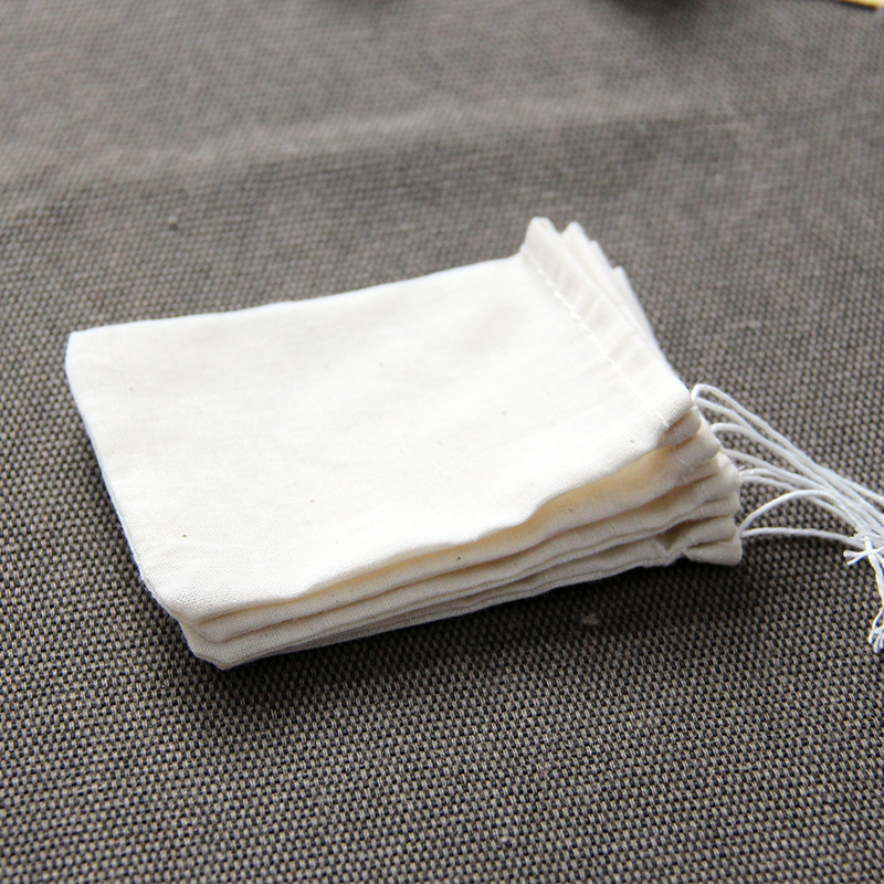 Spot 8*10cm drawstring beam cotton yarn bag decocting bag seasoning halogen bag filter slag bag wholesale