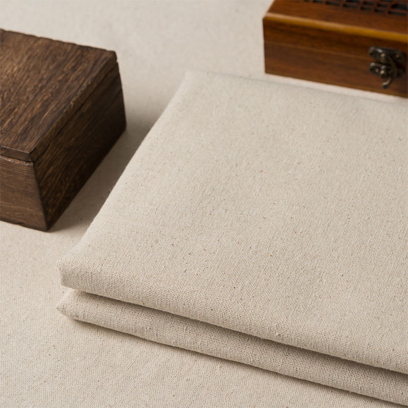 Thickened Factory Direct Sales Cotton Linen Fabric Linen Cloth White Embryo Plain Pure Color Decoration Soft Bag Fabric Wholesale Spot