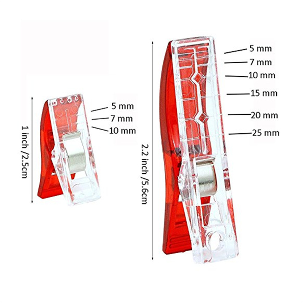 Small, Medium and Large Cartoon White and Red Strong Transparent Edging Mini Colorfulful Plastic Ax Long Tail Patchwork Sewing Clip