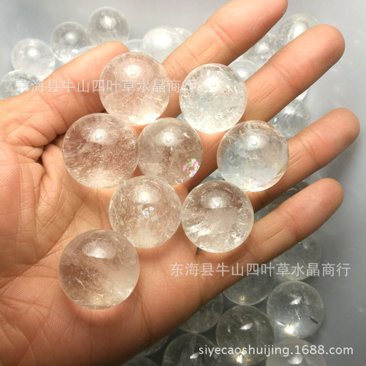 Natural white crystal ball white crystal small ball home decoration ornaments diameter 12-50mm single price cross-border wholesale