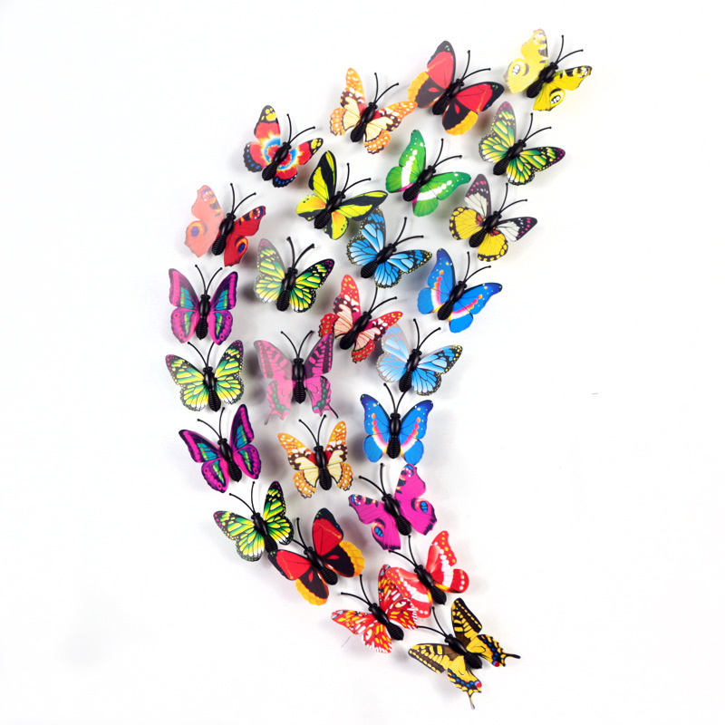 4cm simulation Butterfly 3D wall stickers butterfly hairpin accessories Crystal mud decorations factory direct sales