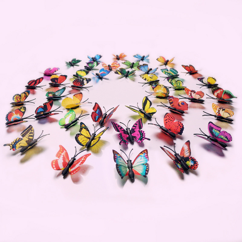 4cm simulation Butterfly 3D wall stickers butterfly hairpin accessories Crystal mud decorations factory direct sales