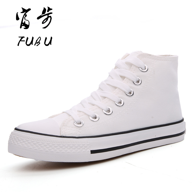 Fugubu Manufacturer Cloth Shoes Wholesale Korean Style Men's and Women's Shoes New Couple High-Top Canvas Shoes Casual Shoes Dropshipping