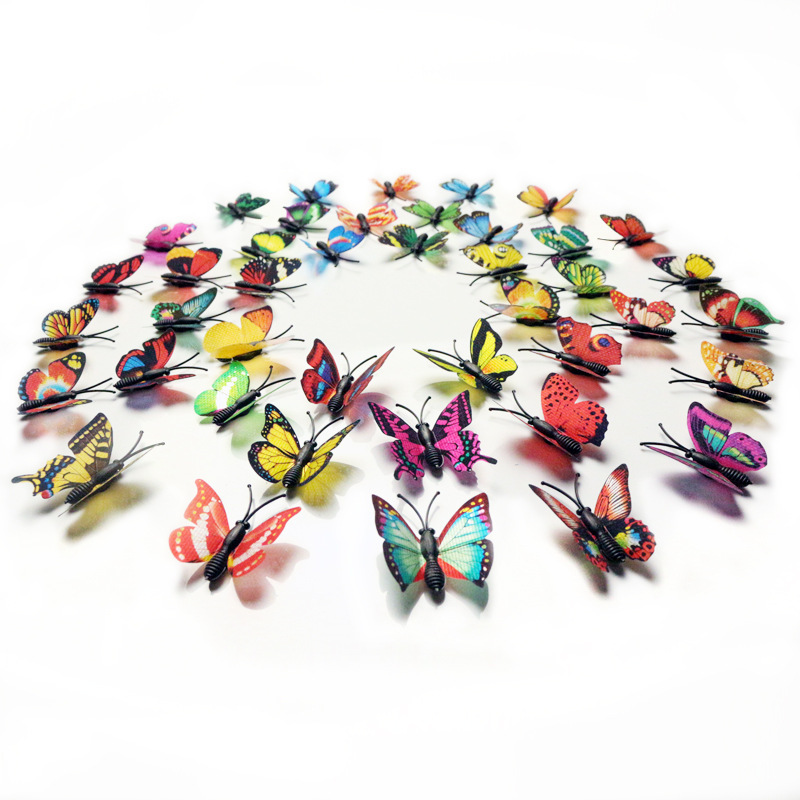 4cm simulation Butterfly 3D wall stickers butterfly hairpin accessories Crystal mud decorations factory direct sales