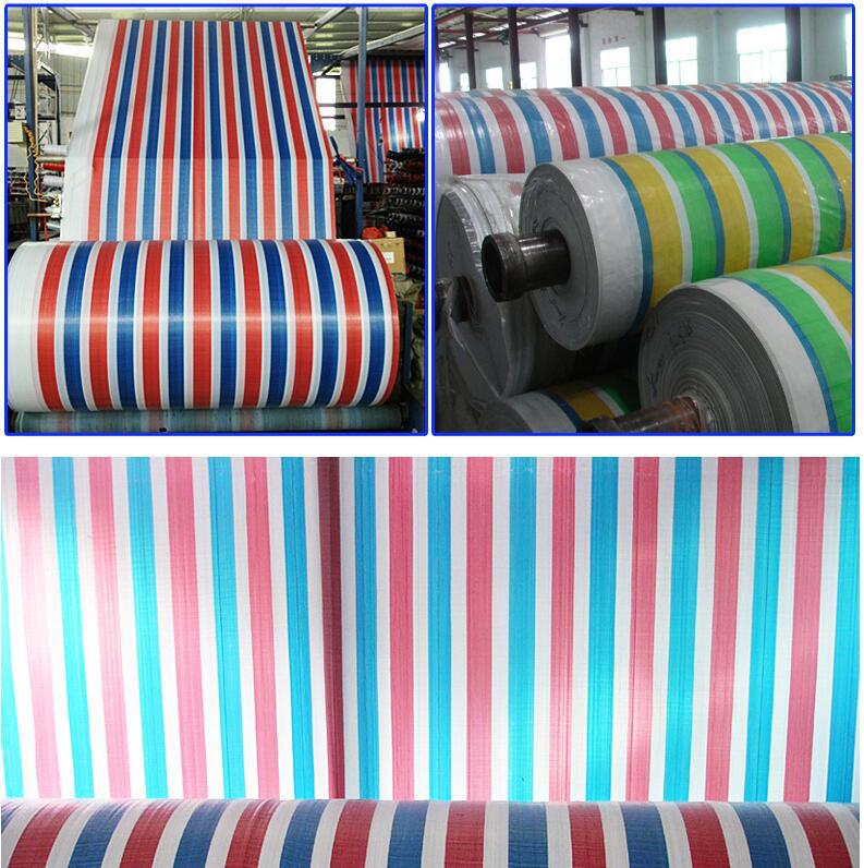 Plastic Tarpaulin 65g Color Strip Cloth Cargo Field Cover Cloth Three-Color Engineering Decoration Dustproof and Waterproof Tarpaulin Wholesale
