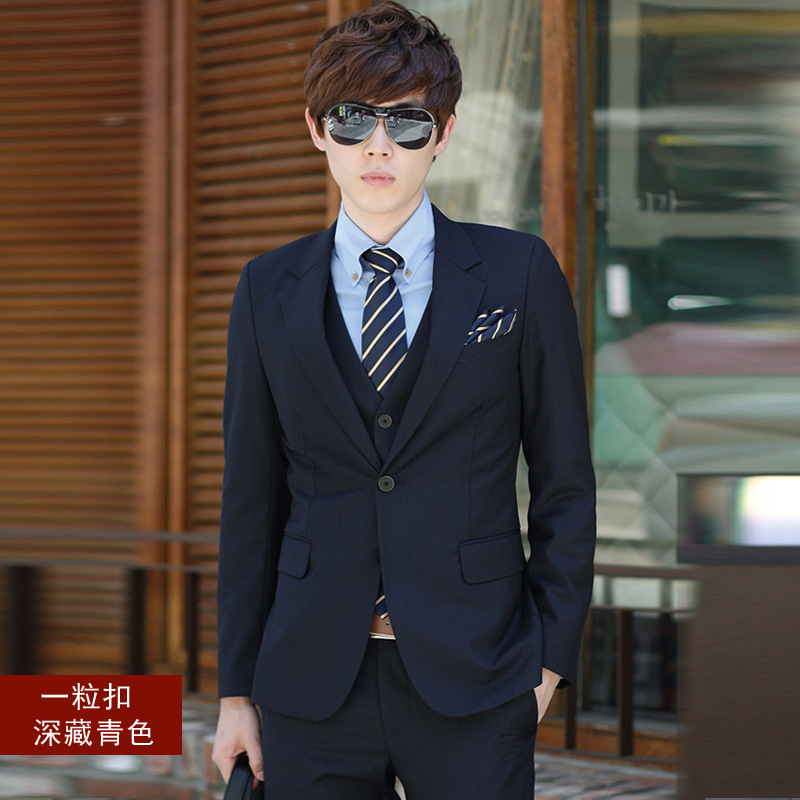 Spring and Autumn Men's Suit Slim-fit Youth Business Wear Small Suit Jacket Men's Single West-Korean Top Groom Casual