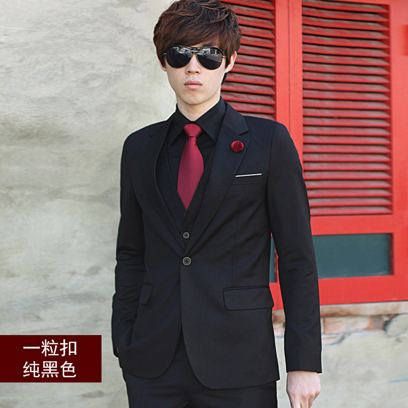 Spring and Autumn Men's Suit Slim-fit Youth Business Wear Small Suit Jacket Men's Single West-Korean Top Groom Casual