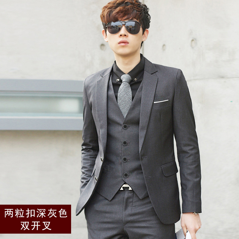 Spring and Autumn Men's Suit Slim-fit Youth Business Wear Small Suit Jacket Men's Single West-Korean Top Groom Casual