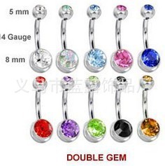 Яркие кольца для пупка оптом, европейские и американские, простые наборы из нержавеющей стали, ювелирные изделия с супер блестящими шарами