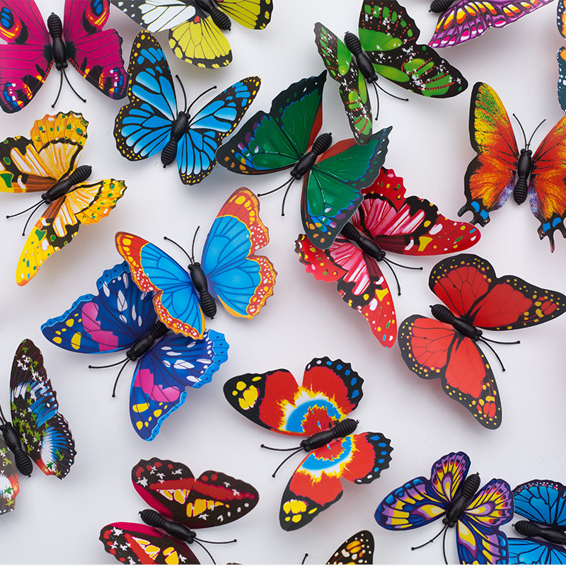 7cm simulation butterfly magnet butterfly gardening lighting accessories factory direct color 3D butterfly