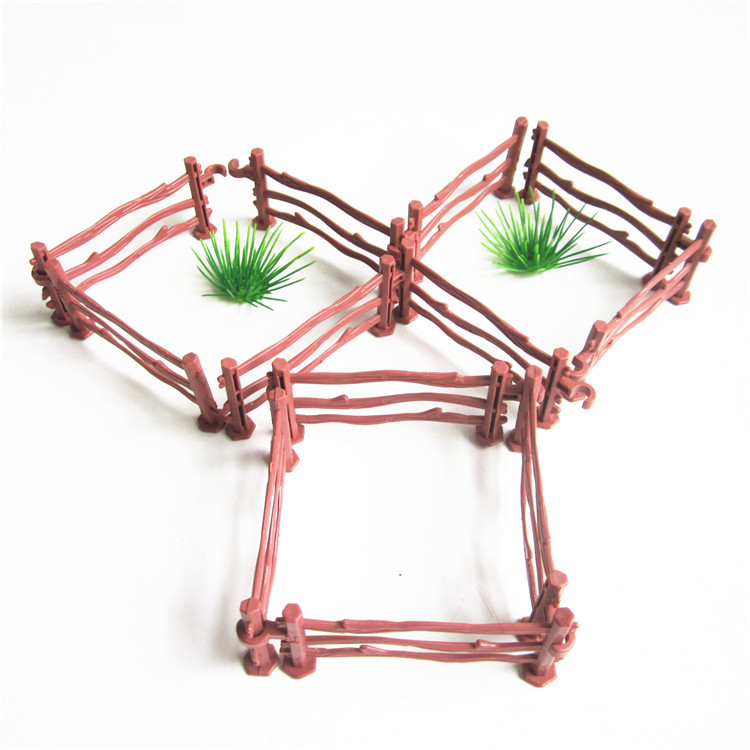 8cm long toy accessories fence simple plastic fence table game sand table simulation farm scene fence model