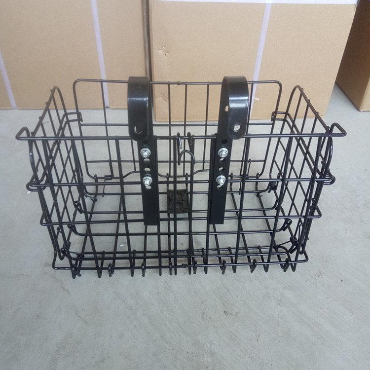 Mountain bike basket bicycle hanging basket removable iron basket hook separation adjustable