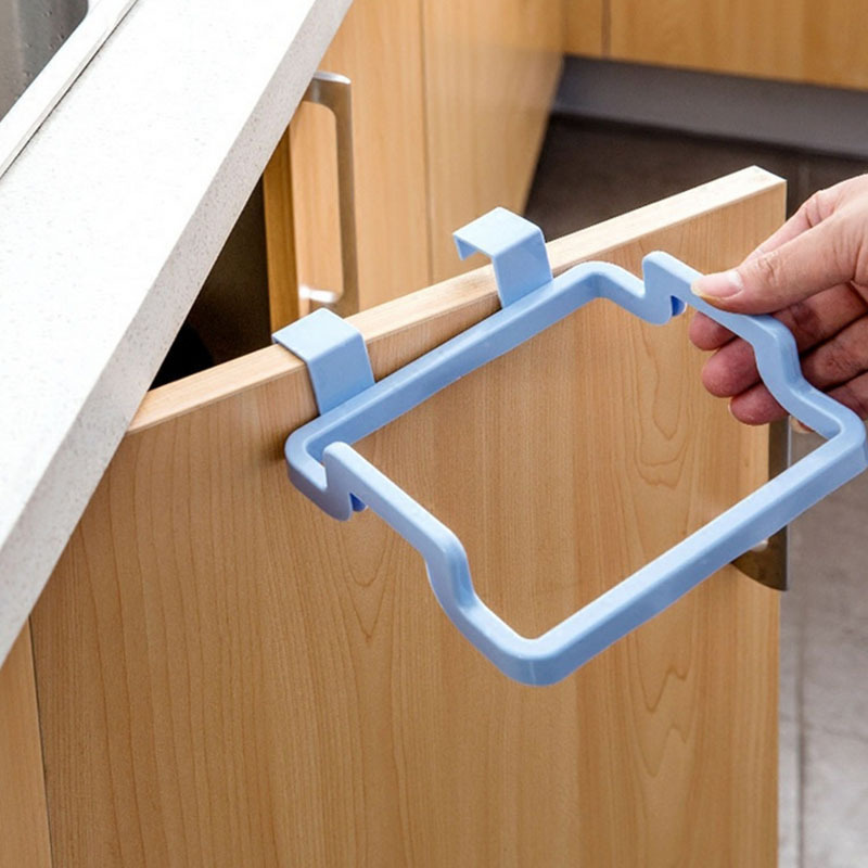 Kitchen hanging cabinet door garbage rack door back garbage bag storage rack plastic bag rack trash can Holder