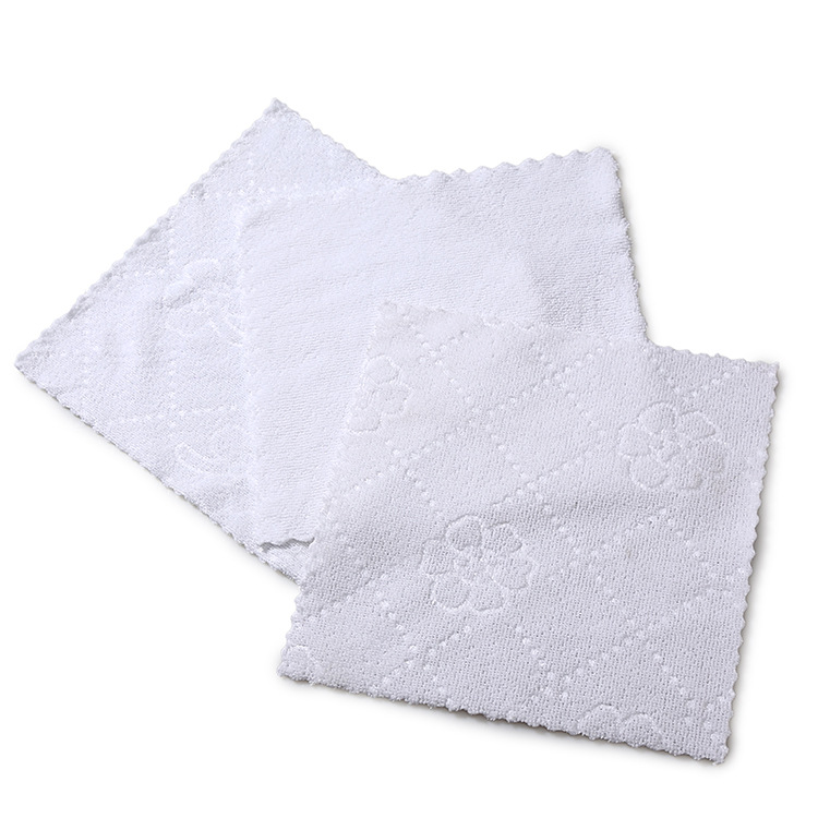 White square towel lace towel disposable hotel coral fleece white small square towel lint-free in stock wholesale
