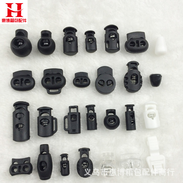 Готовые пластиковые пружинные пряжки из нейлона, пряжки для веревки, большие круглые бусины, пряжки с одним и двумя отверстиями для регулировки веревки, аксессуары для багажа