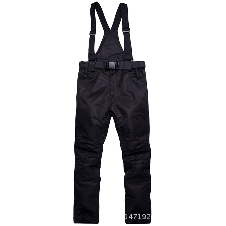 Outdoor winter men's and women's windproof waterproof warm breathable single and double board with cotton strap can be removed ski pants