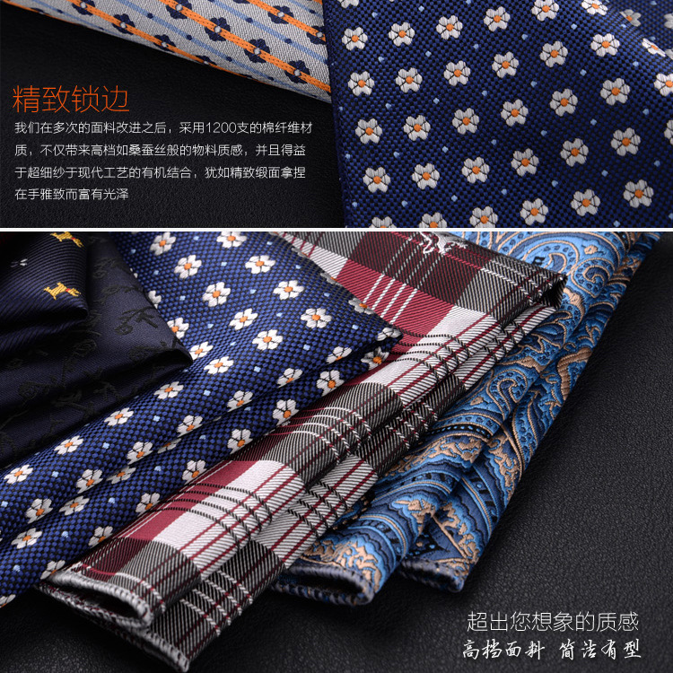 Cross-border hot-selling fashion pattern polyester small square towel Korean soft material clothing decoration men's handkerchief pocket towel