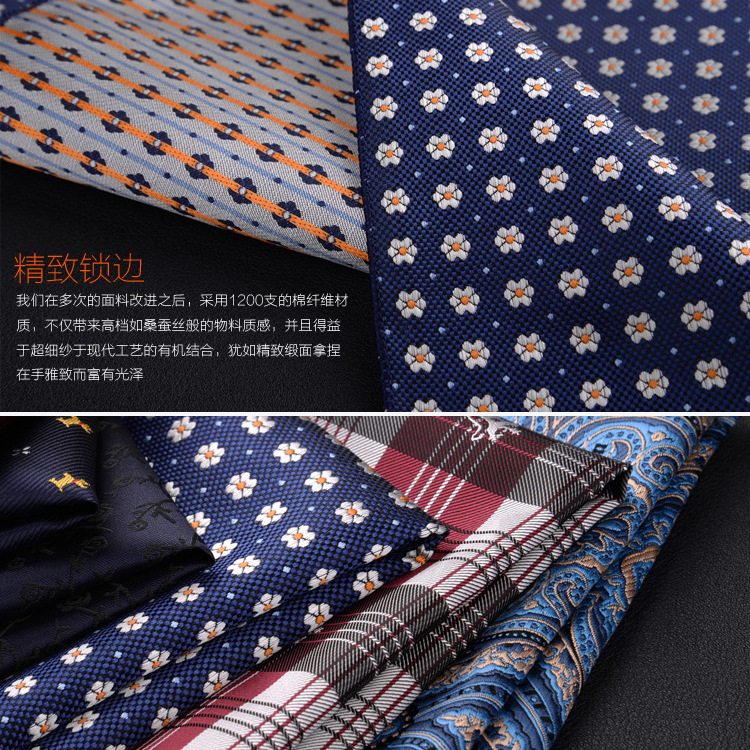 Cross-border hot-selling fashion pattern polyester small square towel Korean soft material clothing decoration men's handkerchief pocket towel