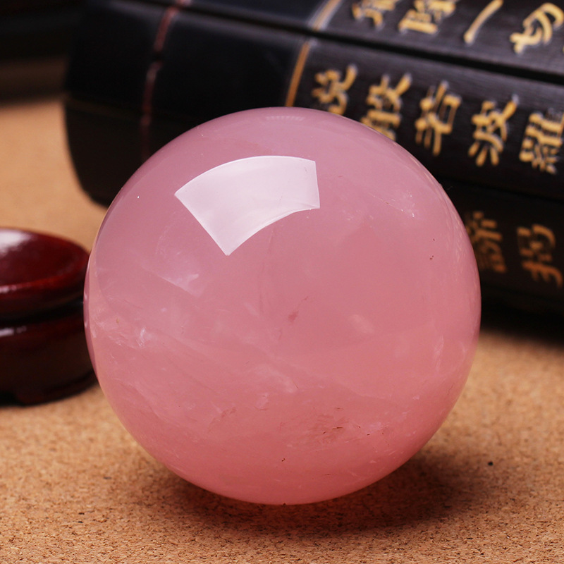 Natural powder crystal ball original stone polished smooth home powder crystal ball various models Home Office ornaments