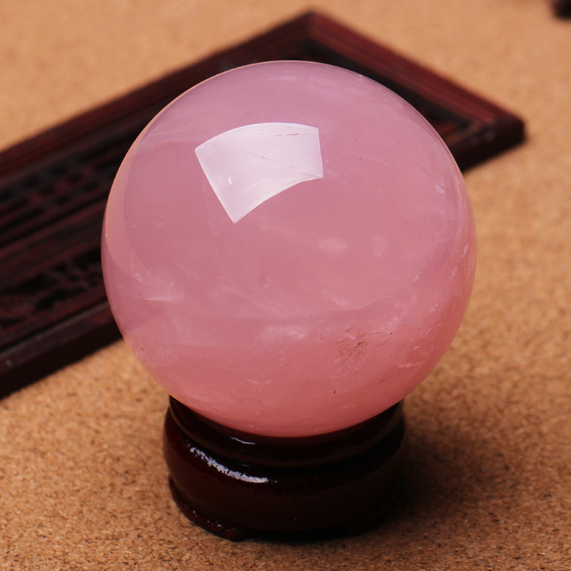 Natural powder crystal ball original stone polished smooth home powder crystal ball various models Home Office ornaments