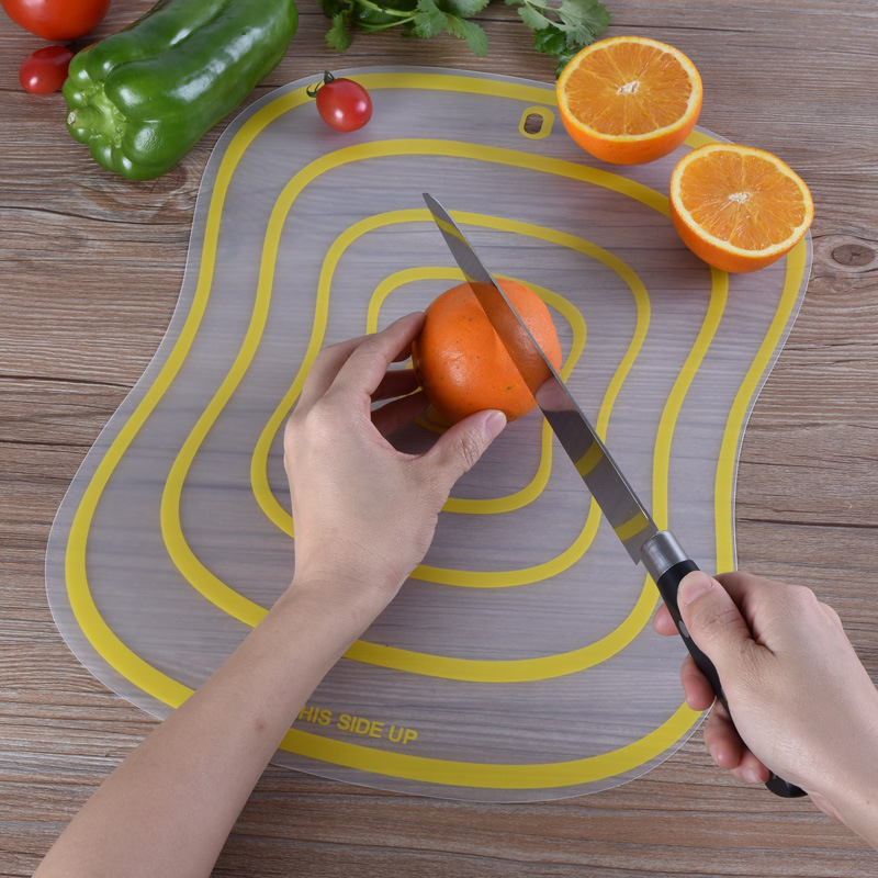 Wholesale Plastic Transparent Pp Classified Vegetable Cutting Pad Can Be Bent Vegetable Cutting Pad Tableware Pad Can Be Printed with Logo