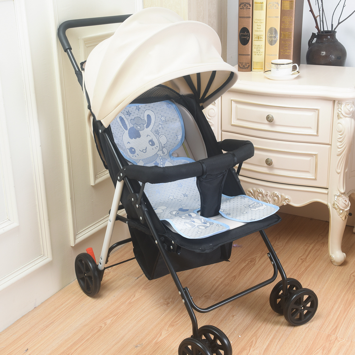 Baby's Summer Mat 5-point Baby Stroller Summer Mat Baby Stroller Linen Straw Mat Umbrella Car Summer Mat Rattan Mat Dining Chair Summer Mat