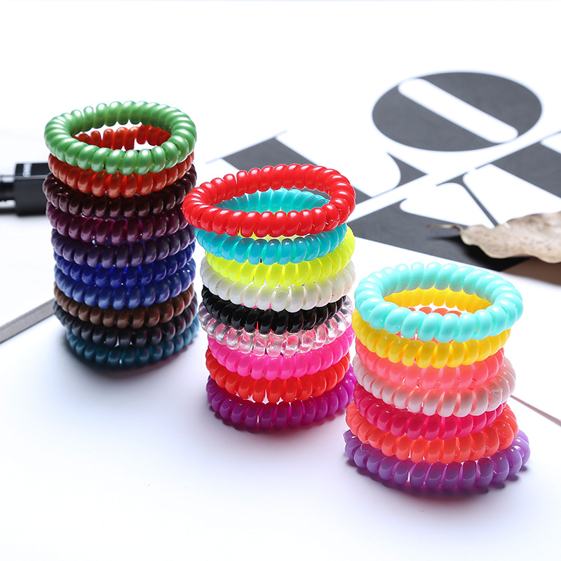 Прямые поставки с фабрики прозрачная телефонная линия повязка для волос, женская резинка для волос, цветные конфетные цвета, высокая эластичность, одноразовая доставка