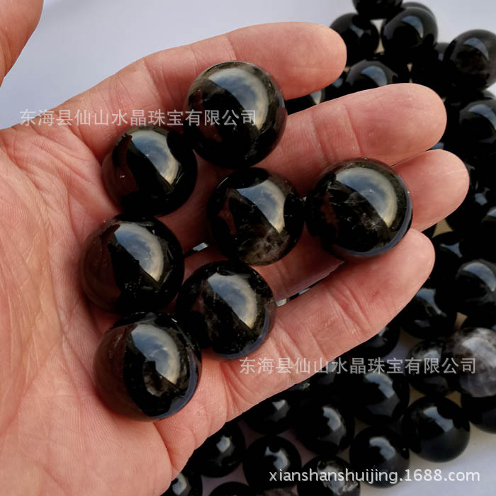 Approximately 19~40 Millimeters in Diameter, Natural Black Crystal Ball, Single Price