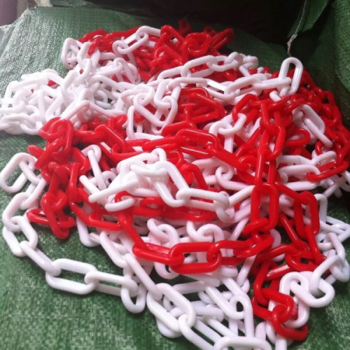 Plastic Chain Red and White/Yellow and Black Warning Chain 6mm Road Cone Connection Chain Hotel Isolation Chain Transportation Equipment
