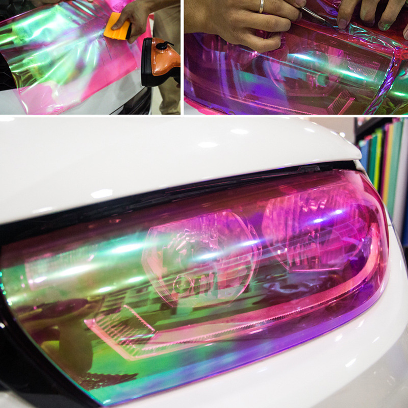 Car Headlight Film Magic Color Chameleon Car Light Color Change Film Tail Light Fog Light Transparent Headlight Color Film 12 Color