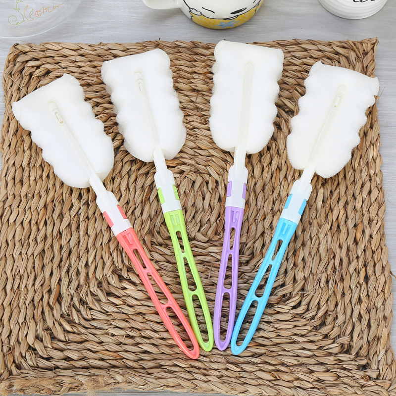 Removable Sponge Cup Brush with Extended Handle, Bottle Brush, Simple Household Cleaning Brush, Bottle Brush, Daily Necessities