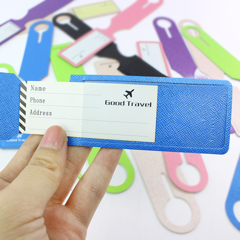 Luggage tag creative integrated PU luggage tag boarding pass travel portable luggage check card identification card