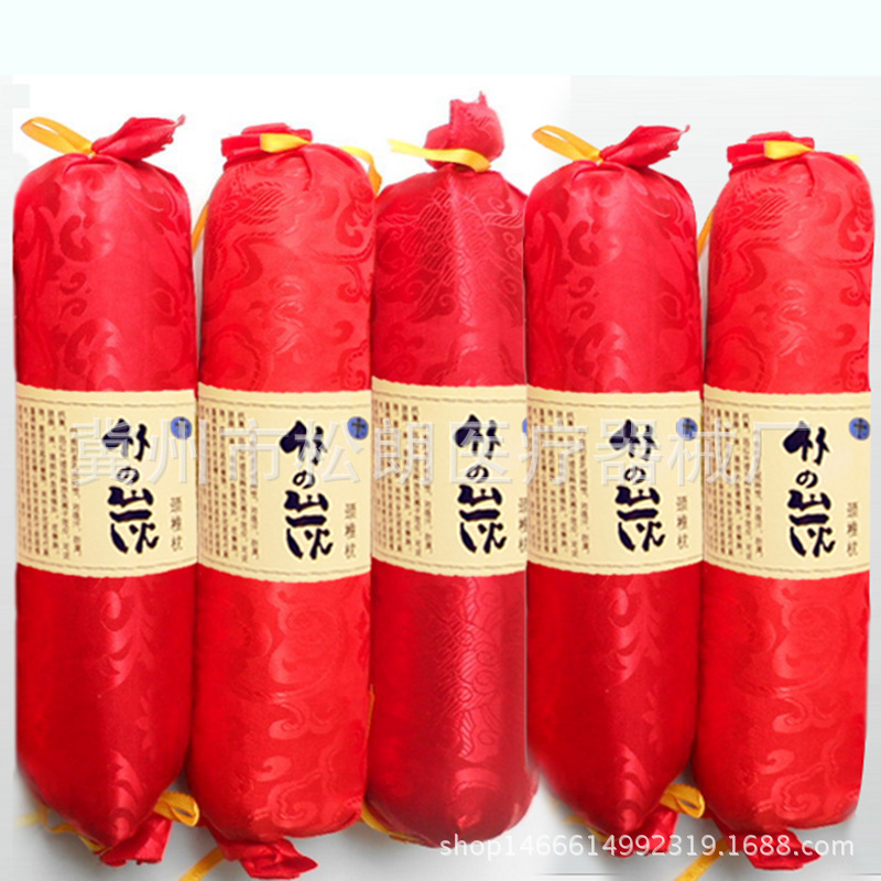 Cervical pillow bamboo charcoal candy pillow full rice husk pillow exhibition gift wholesale