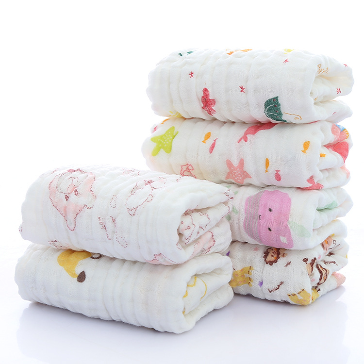 2018 new cotton 6-layer gauze children's towel children's towel children's face towel 25/50 baby face towel