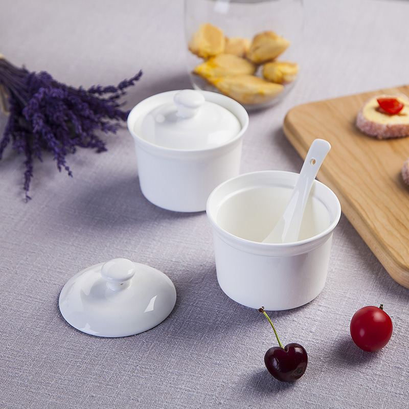 Ceramic Health Preservation Stew Pot Steamer Waterproof Bird's Nest Stew with Lid Small Stew Pot Shaxian Hotel Restaurant Printing logo