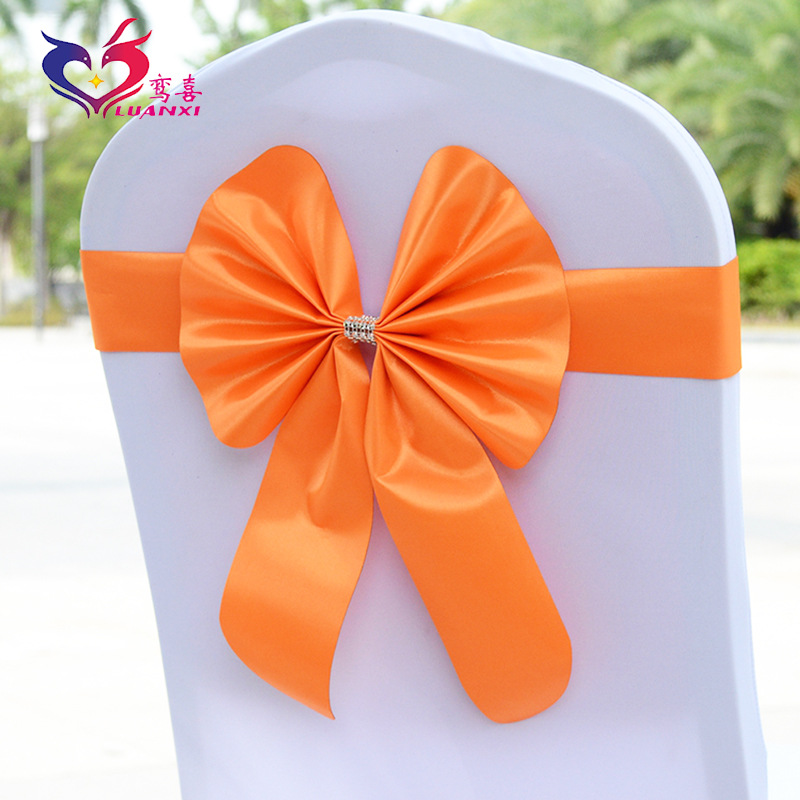 Украшение спинки стула для свадебного банкета, цветочная лента, без завязок, для отелей