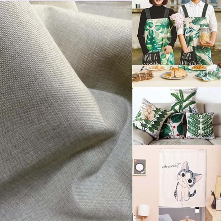 В наличии, ткань-эмбрион из хлопка и льна, имитация льна, печать серой ткани, скатерть, ткань для покрытия стиральной машины