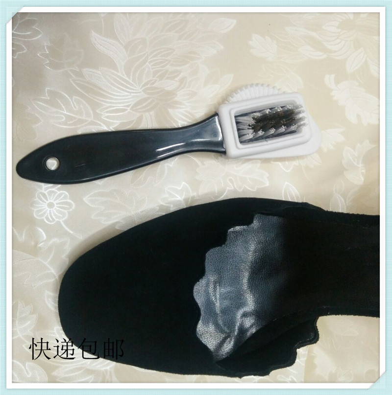 Three-sided suede brush double-sided copper wire brush suede deerskin care brush snow boots frosted shoes special brush