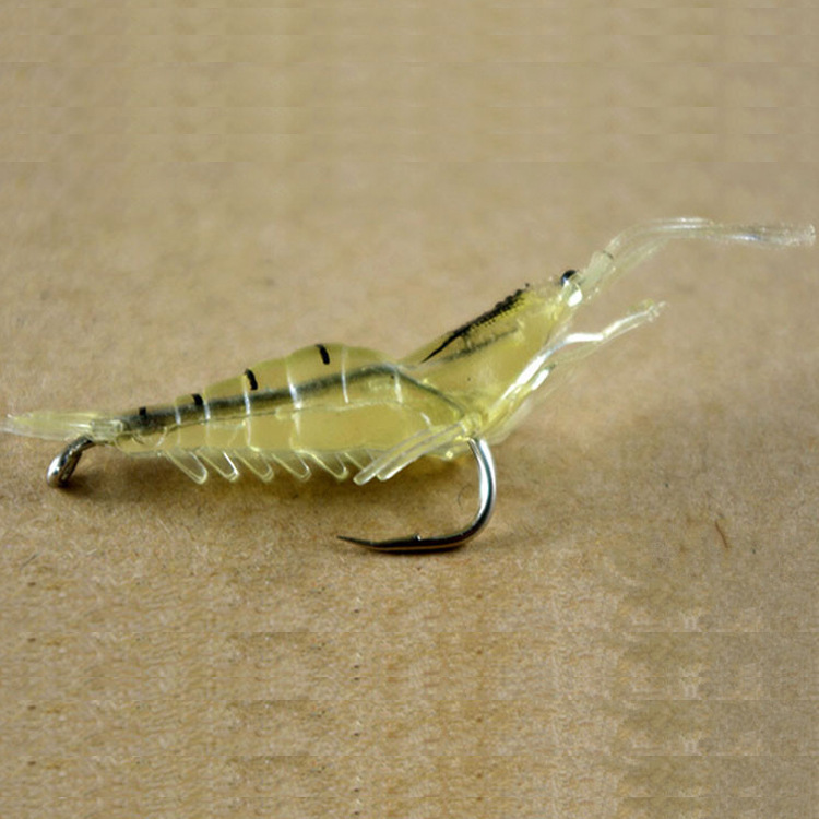 4cm realistic hook soft shrimp simulation soft insect shrimp Luya bait fake bait bionic fish bait cocking bait 1.3g Soft Bait