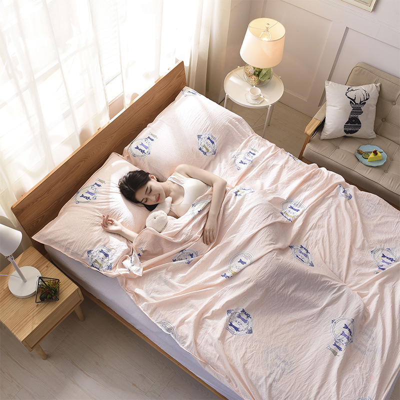 Travel Sleeping Bag Dirty Printed Sleeping Bag Washed Cotton Sleeping Bag Hygienic Sleeping Bag Hotel Bed Sheet Silk Sleeping Bag