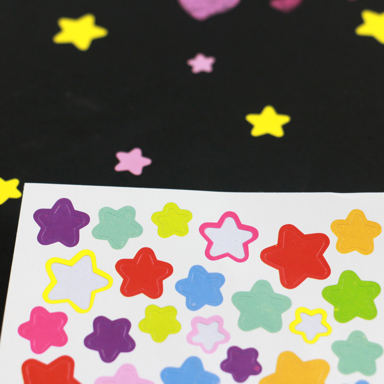 Rainbow stickers love round five-pointed star bulk single DIY photo album accessories 500 sheets/bag