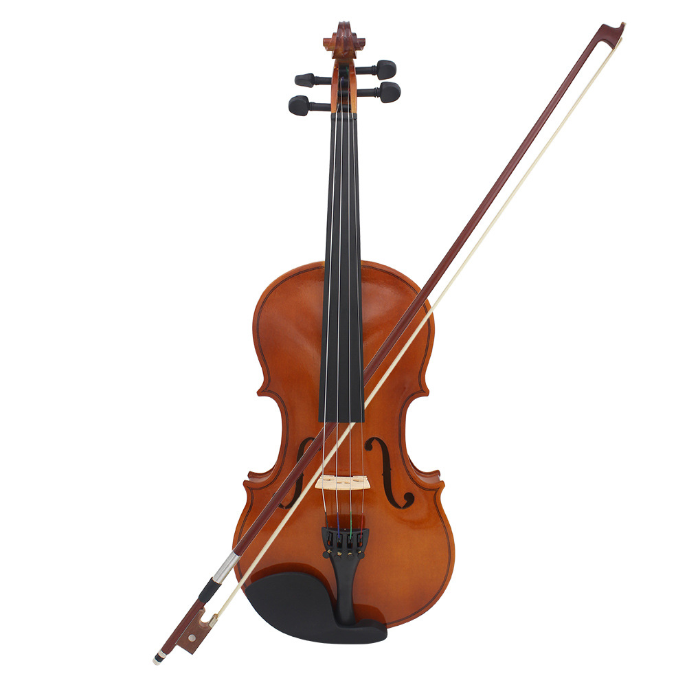 Wholesale Solid Wood Violin Popularization Violin Students Children Beginner Adult Playing Violin 44 Send Triangle Piano Box